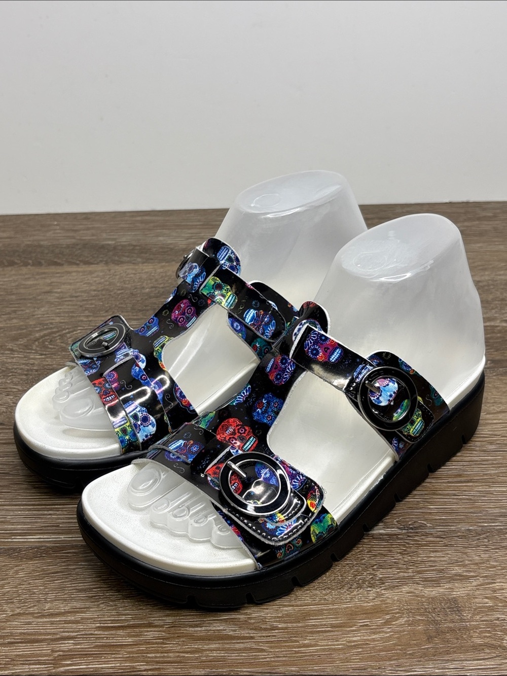 Alegria by PG Lite Sugar Skull Triple Strap Sandals Size 37 (US 7-7.5)